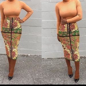 African print pencil skirt